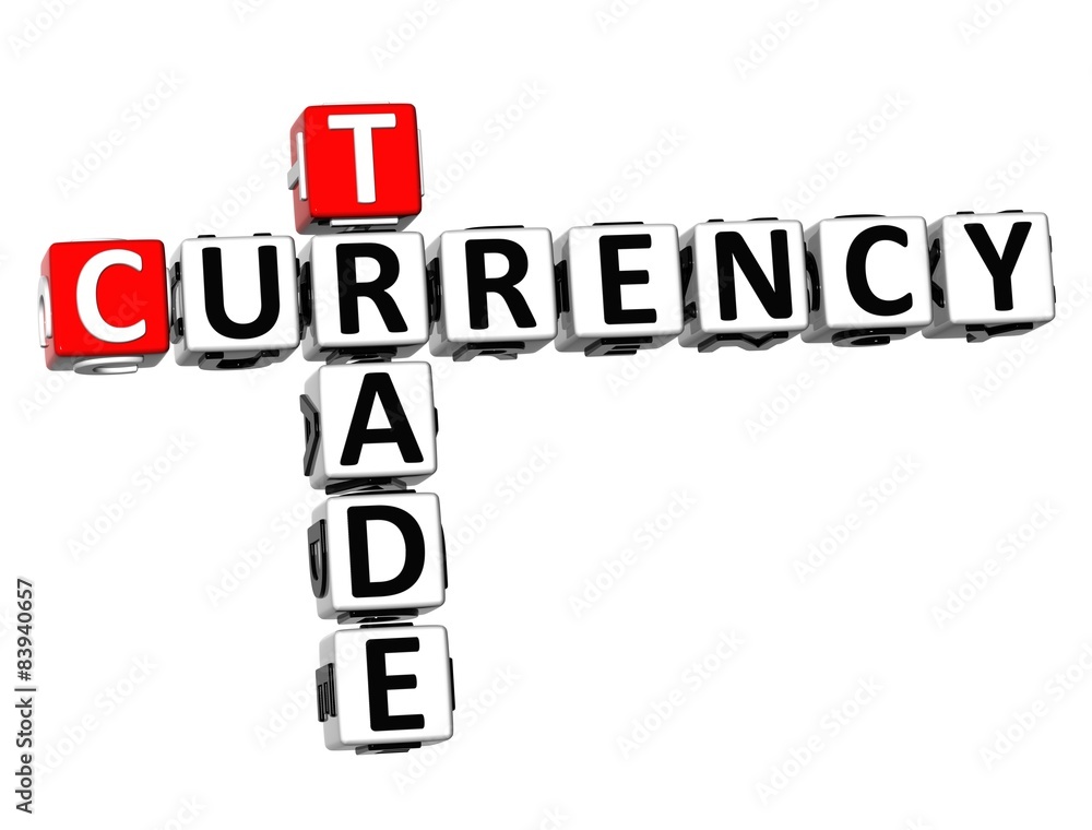 3D Crossword Currency Trade Forex over white background 3D Crossword Currency Trade Forex over white background
