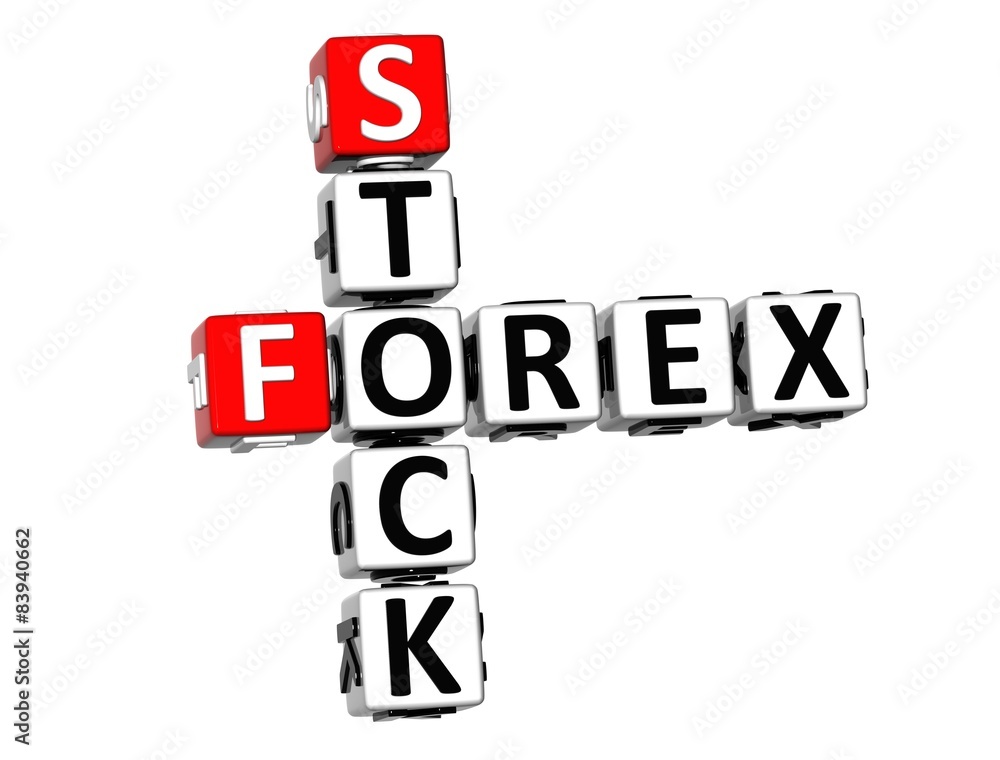 3D Crossword Stock Forex over white background 3D Crossword Stock Forex over white background