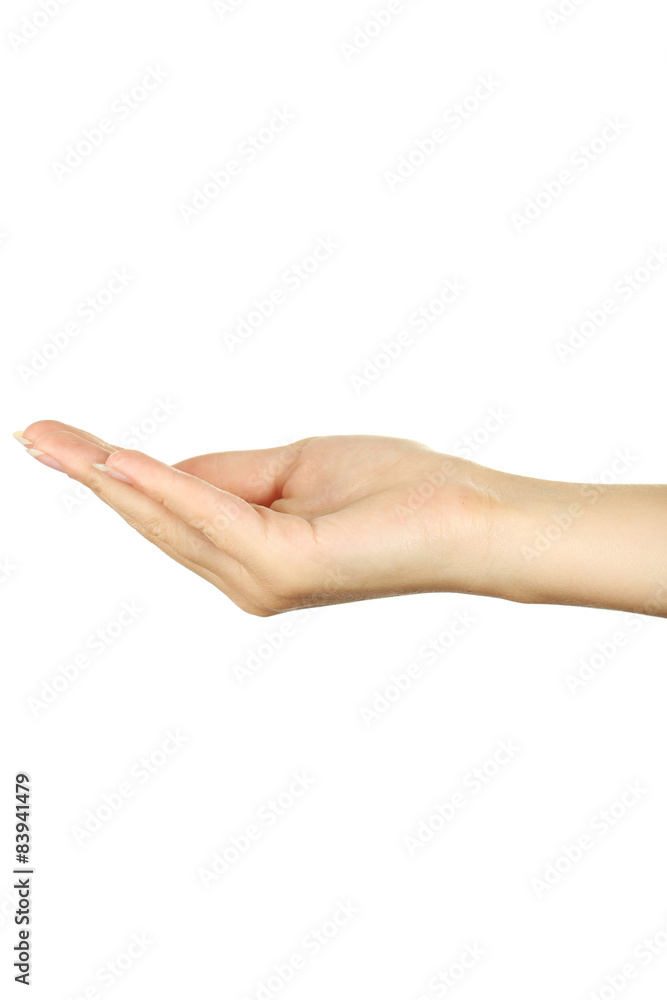 Hand sign on white background Hand sign on white background