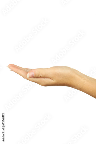 Hand sign on white background