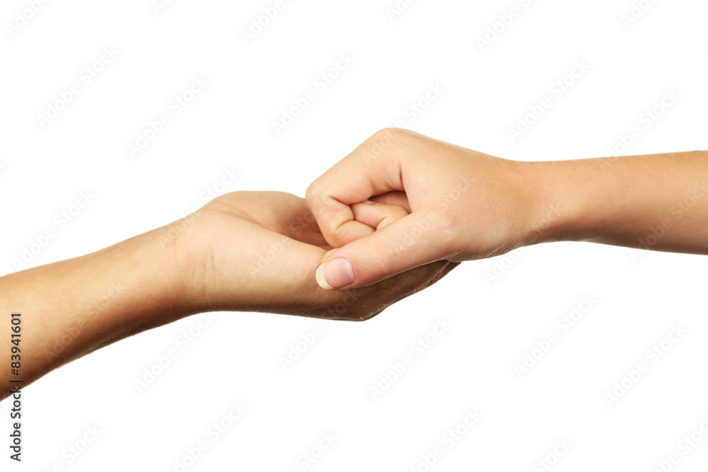 Hands of man and woman holding together Hands of man and woman holding together