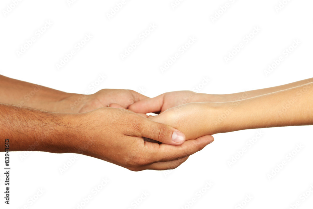 Hands of man and woman holding together Hands of man and woman holding together