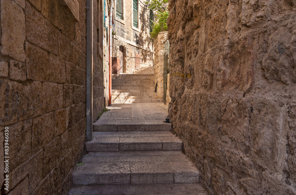 Ancient Alley in Jewish Quarter, Jerusalem
