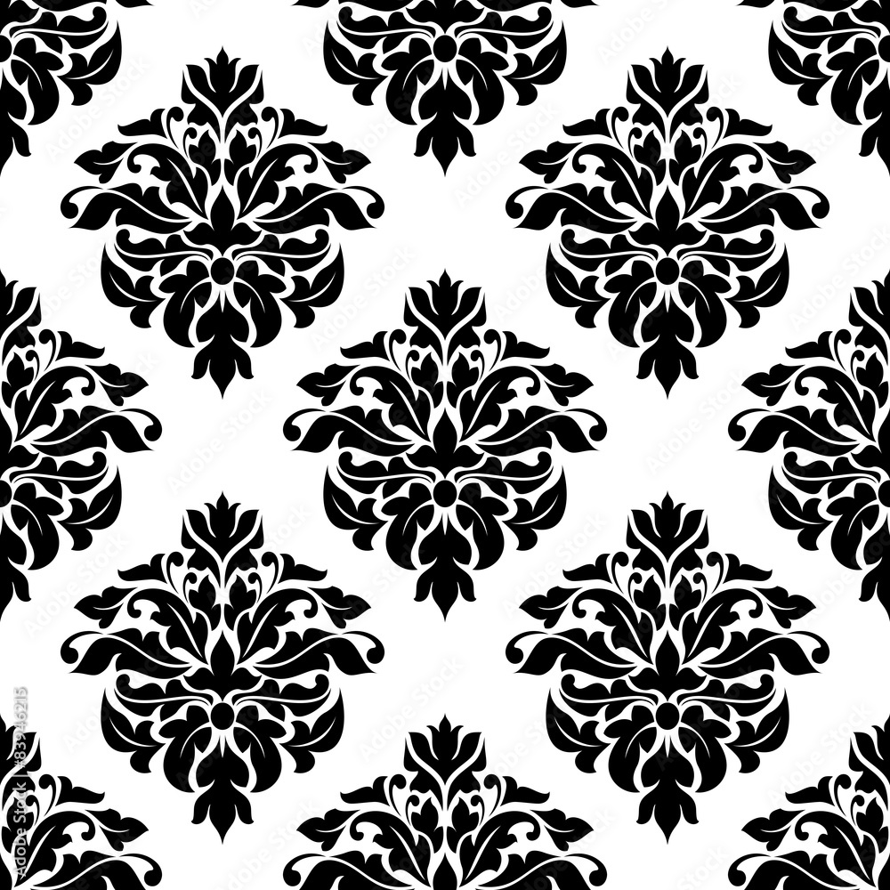 Victorian floral decorative seamless pattern