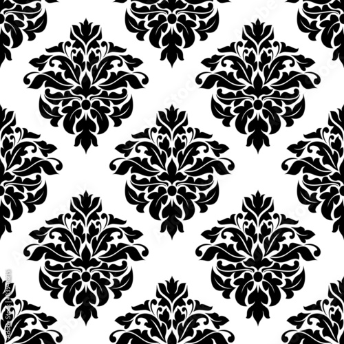 Victorian floral decorative seamless pattern © Vector Tradition