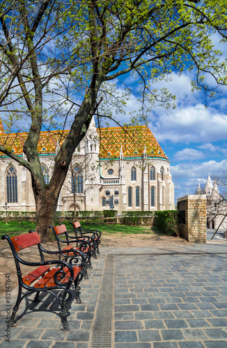 Photography Matthias church in Buda Castle district, Budapest, Hungary on a