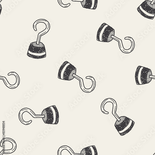 pirate hook doodle seamless pattern background