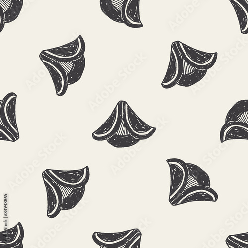 pirate hat doodle seamless pattern background