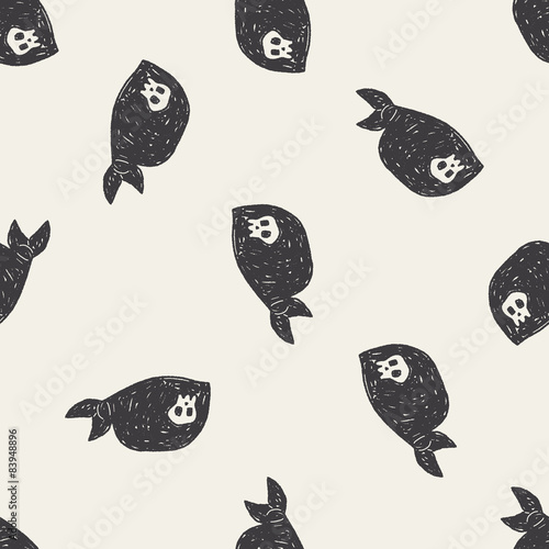 pirate hat doodle seamless pattern background