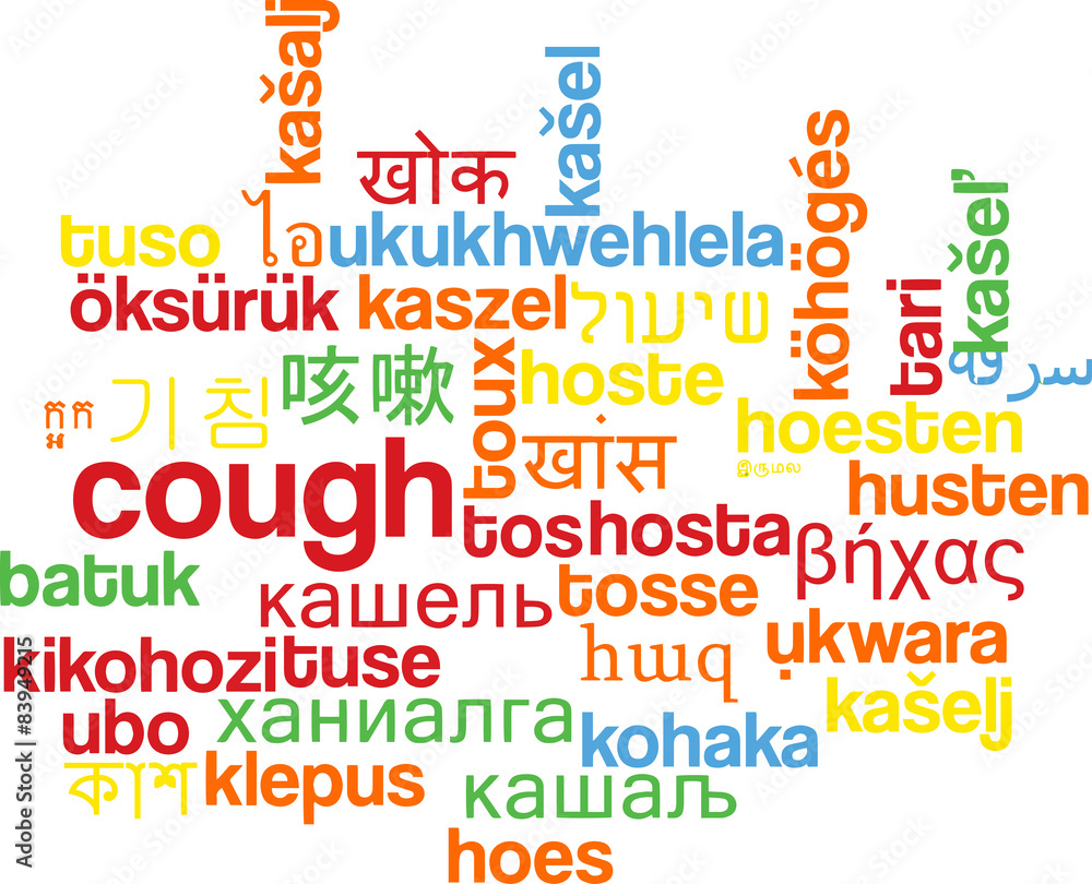 Cough multilanguage wordcloud background concept