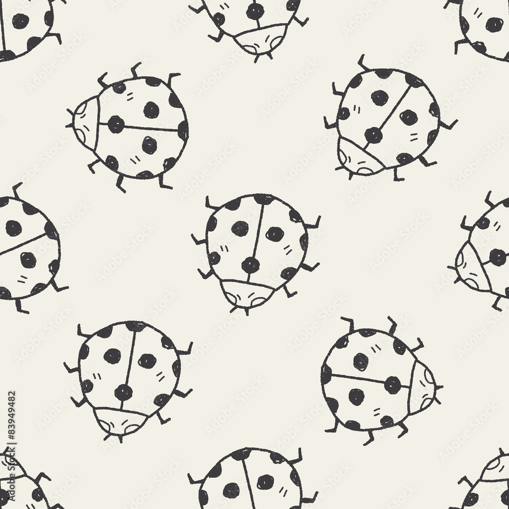 Ladybug doodle seamless pattern background Ladybug doodle seamless pattern background