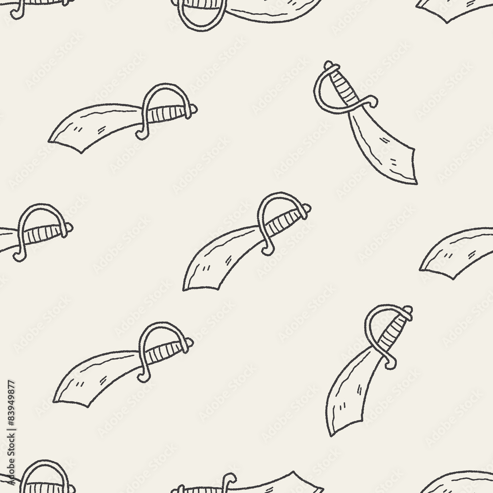 knife doodle seamless pattern background