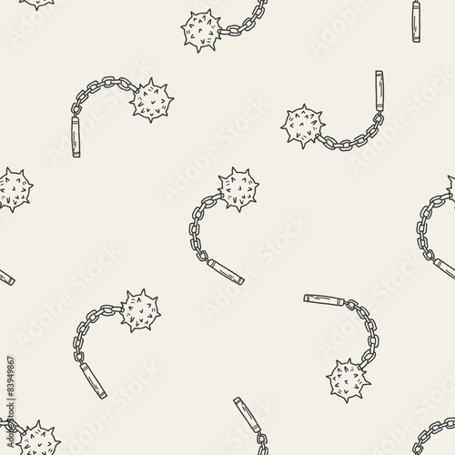 iron mace doodle seamless pattern background