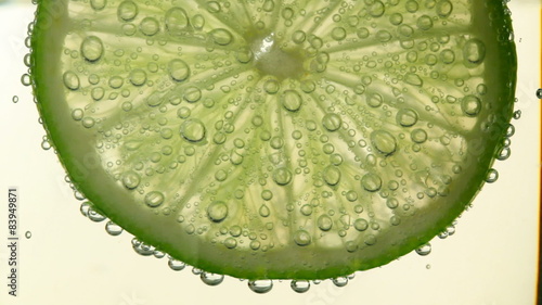 lime in water with bubbles 