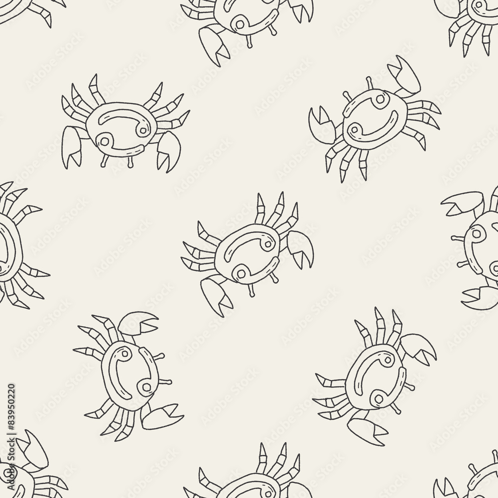cancer Constellation doodle seamless pattern background cancer Constellation doodle seamless pattern background
