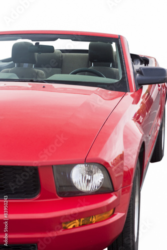 Closeup Shot of Red Cabrio Coupe Isolated Over Pure White Backgr © danmorgan12
