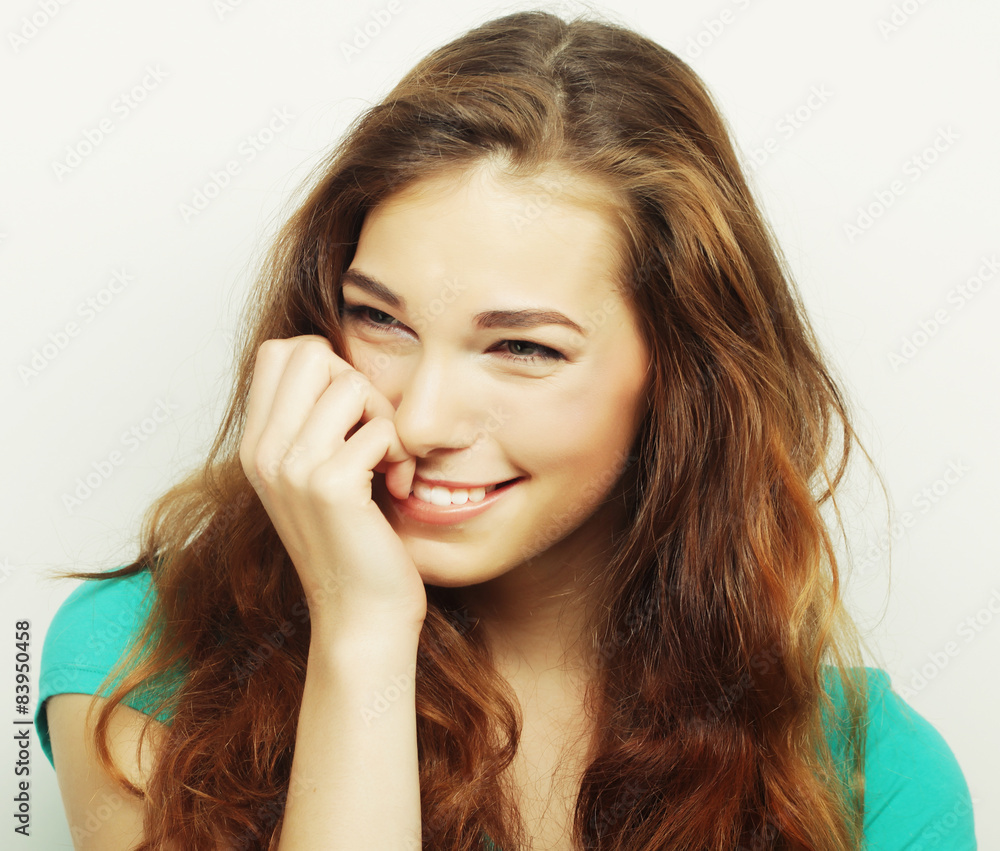 Beautiful young surprised woman. Studio shot. Beautiful young surprised woman. Studio shot.