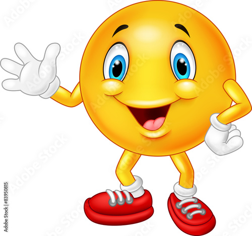 Cartoon emoticon waving hand