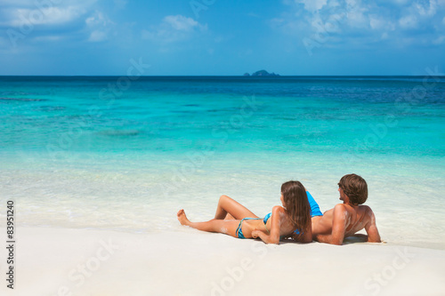 Young couple on the tropical beach © GVS