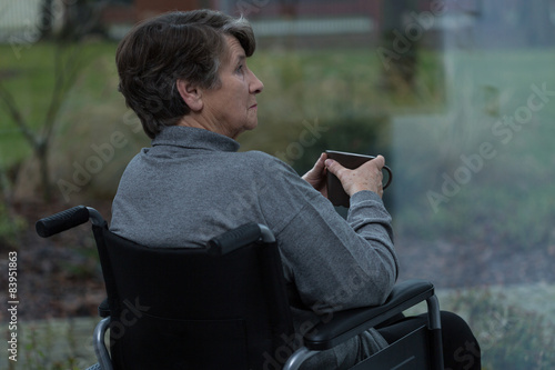 Lonely disabled women