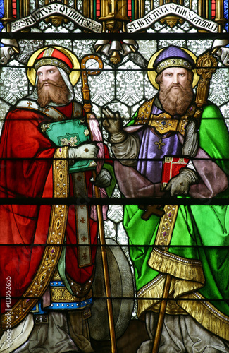 St Quirinus of Sescia and Blessed Agostino Gasotti, stained glass in Zagreb cathedral