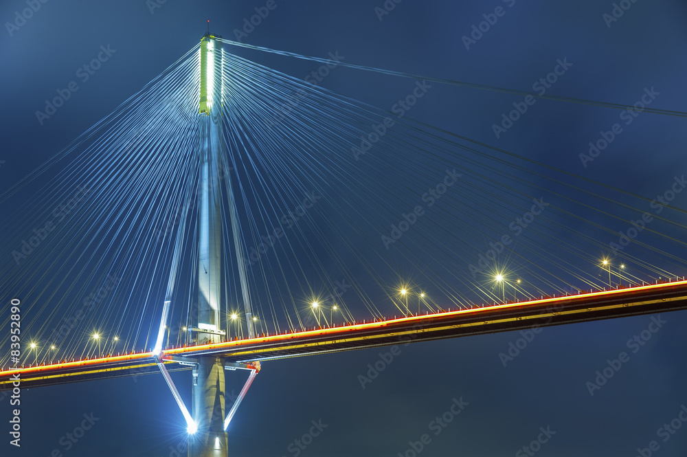 Obraz premium Suspension Bridge in Hong Kong