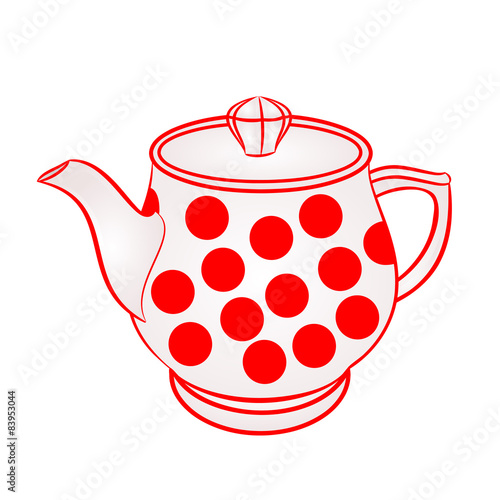 Teapot with red dots vector