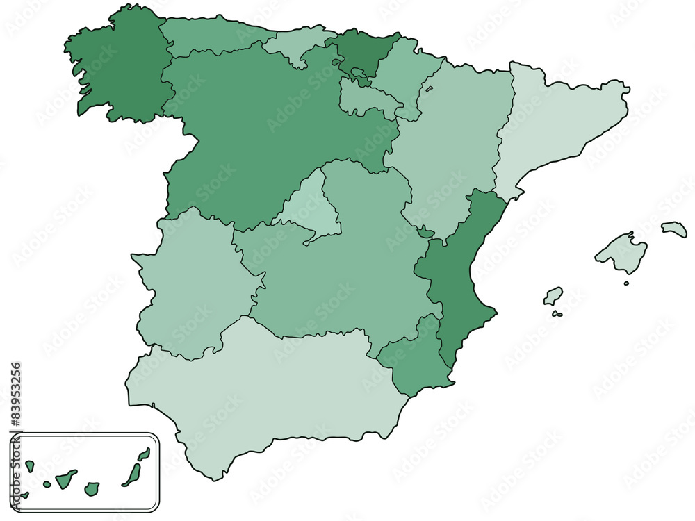 Spain contour map