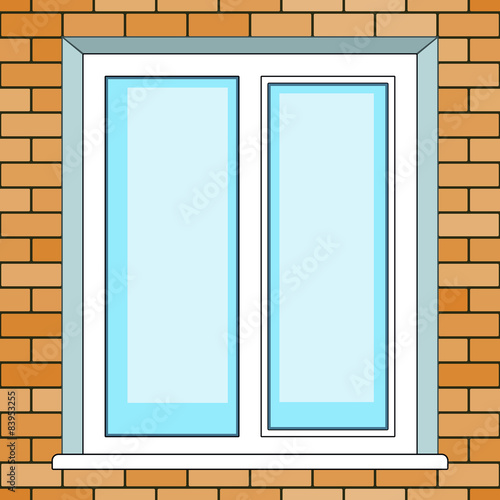 Window on brick wall