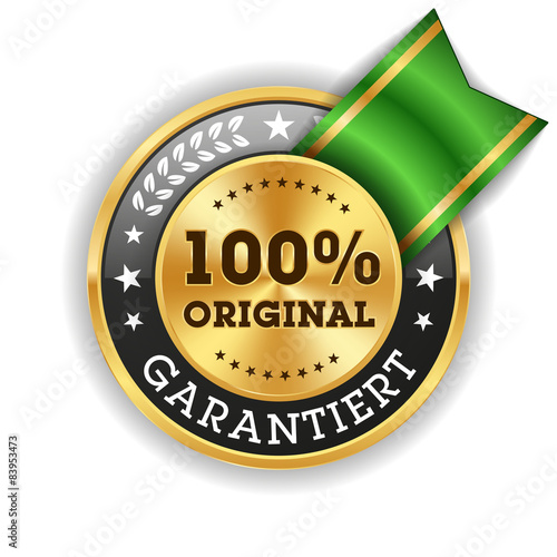 Goldener 100 Prozent Original Siegel Mit Grüner Scherpe 