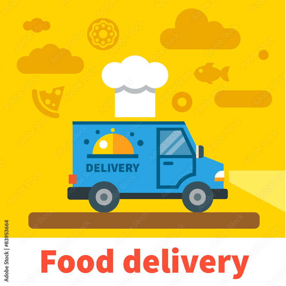 Fototapeta premium Food delivery car