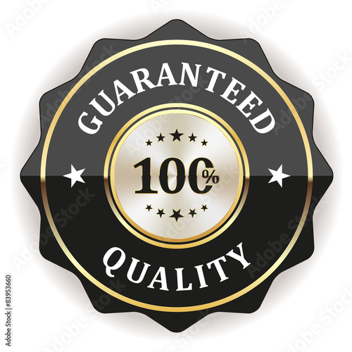 Black and gold 100 percent quality badge