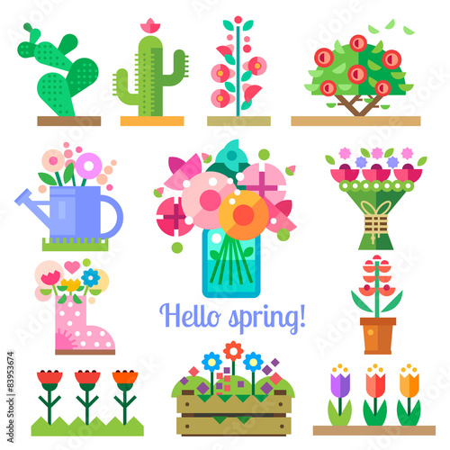 Flower shop. Hello spring and summer