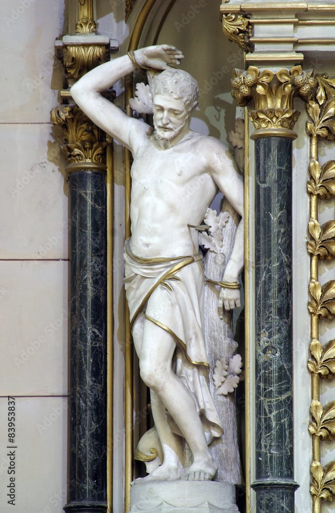 Obraz premium Saint Sebastian, Zagreb cathedral