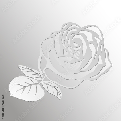 Abstract Rose cut out of paper