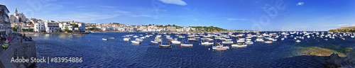 Panorama of Cadaques harbor in summer