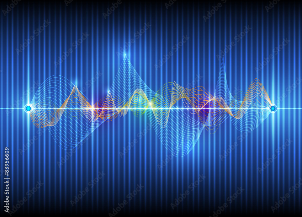 Fototapeta premium Abstract futuristic wave-digital technology concept