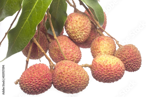 Lychee or Litchi isolated on the white