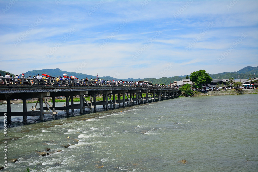 Togetsu Bridge in Arashiyama, Kyoto, Japan