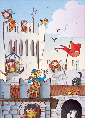 Castello medievale cartoon, medieval cartoon castle