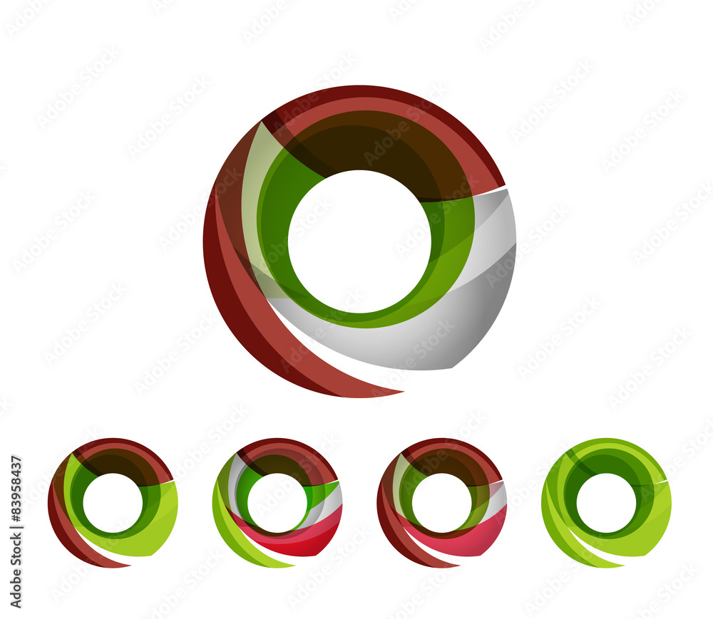 Set of abstract geometric company logo ring, circle Set of abstract geometric company logo ring, circle