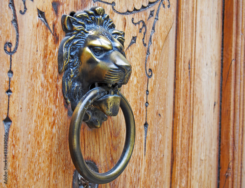 Metallic face at an old door, Valencia