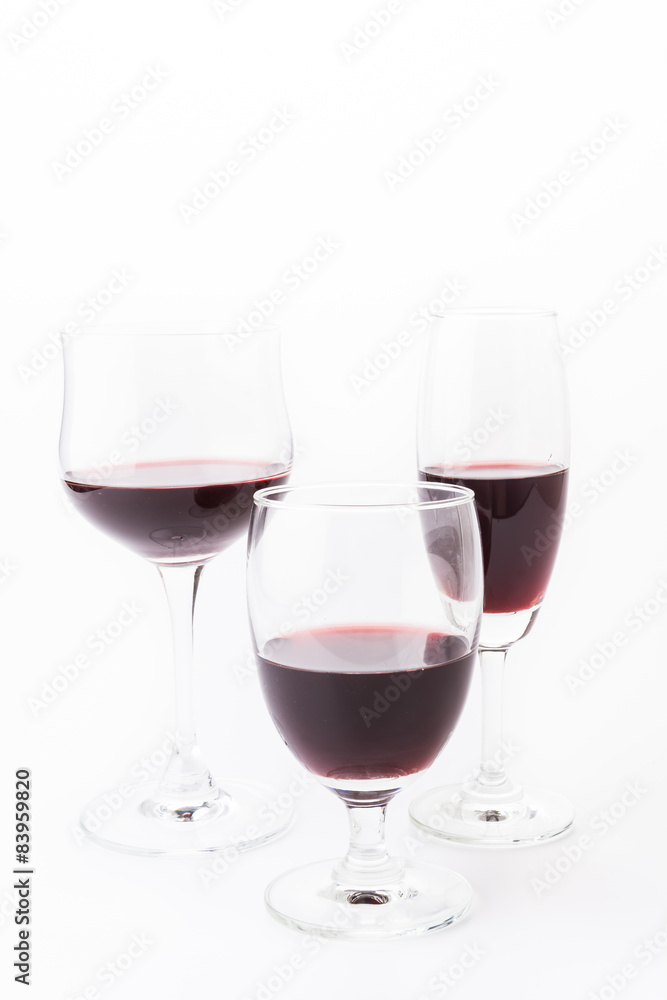 Red wine and grapes