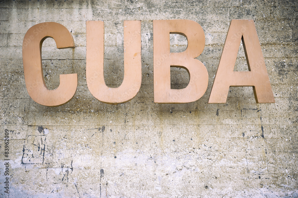 Cuba Sign Weathered Stone Background Cuba Sign Weathered Stone Background
