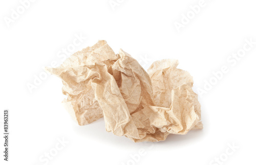 crumpled tissue paper texture on a white background
