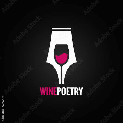 wine glass pen concept background