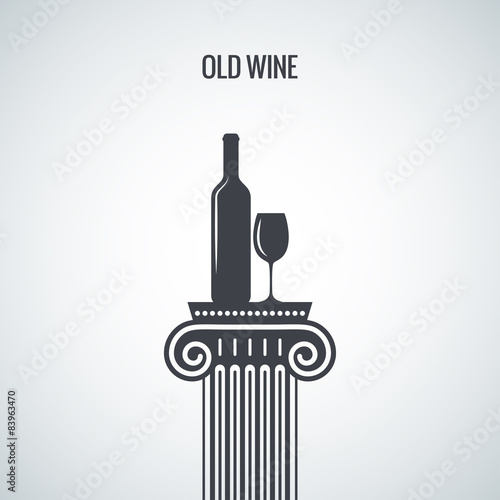 wine bottle glass classic design background