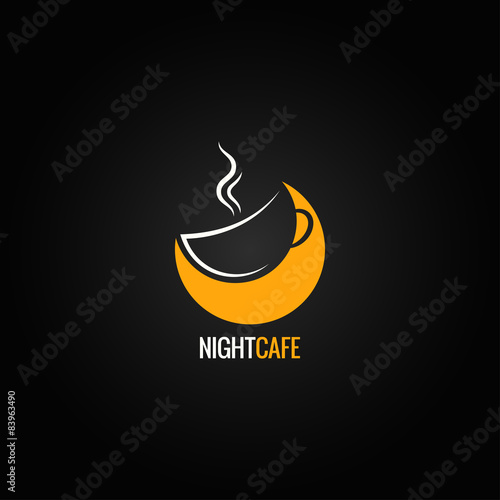 coffee cup moon concept background 8 eps