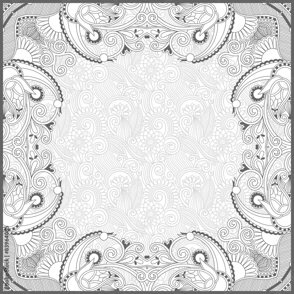 Obraz premium unique coloring book square page for adults