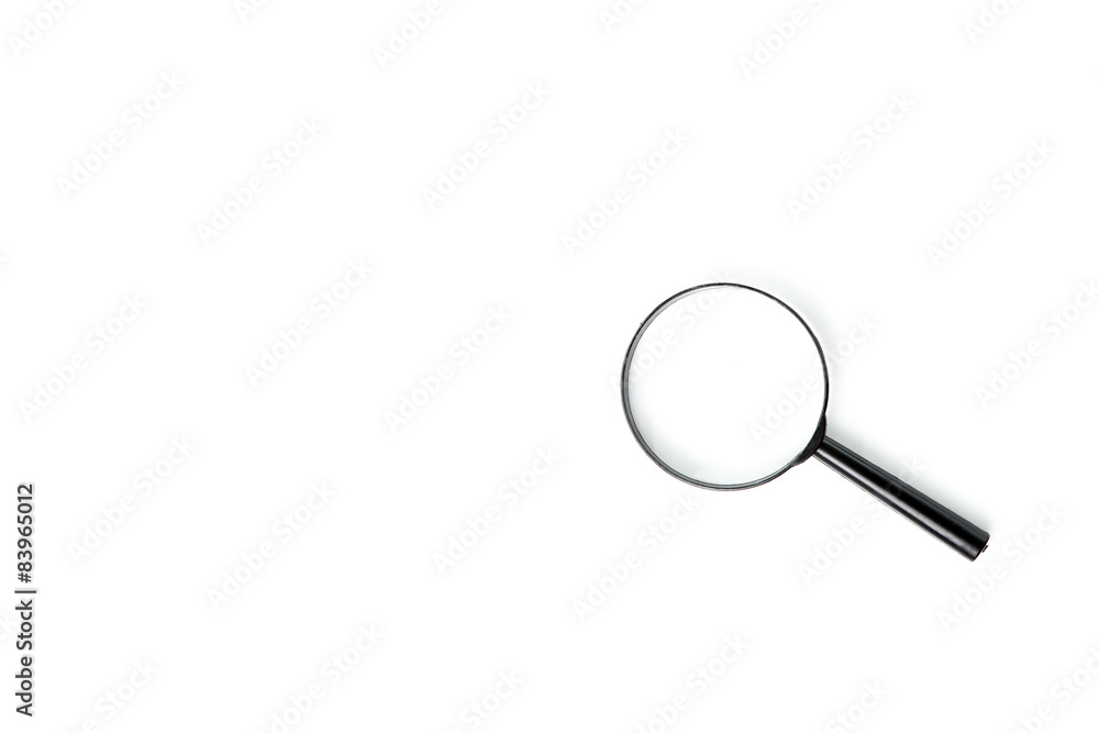 Magnifying glass isolated on white with soft shadow Magnifying glass isolated on white with soft shadow